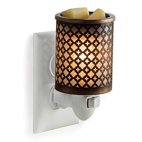 CANDLE WARMERS ETC Pluggable Fragrance Warmer- Decorative Plug-in for Warming Scented Candle Wax Melts and Tarts or Fragrance Oils, Moroccan Burnished Copper