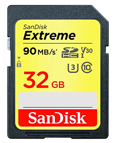 SanDisk - SDSDXVE-032G-GNCIN 32GB Extreme SDHC UHS-I Memory Card - 90MB/s, C10, U3, V30, 4K UHD, SD Card - SDSDXVE-032G-GNCIN Red