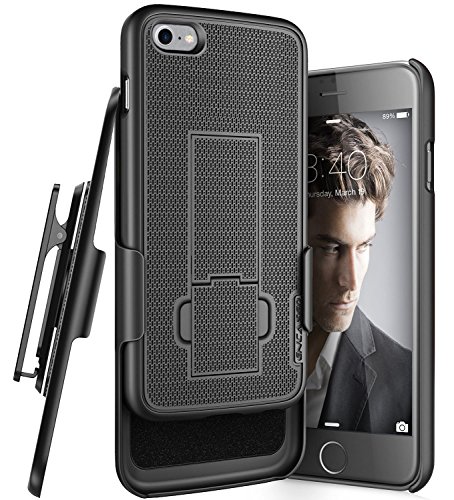 Encased iPhone 7 Belt Clip Case, (Ultra Thin) Secure-fit Cover w/ClikLock Holster (Black)