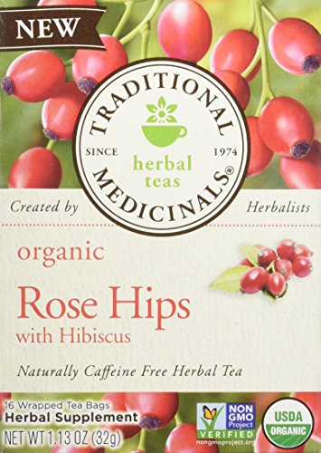 Traditional Medicinals Tea Rose Hips Hibiscus Organic, 16 ct