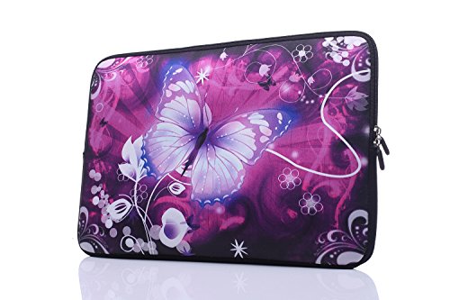 15-15.6 Inch Laptop Sleeve Case Handle Bag Neoprene Cover, Butterfly