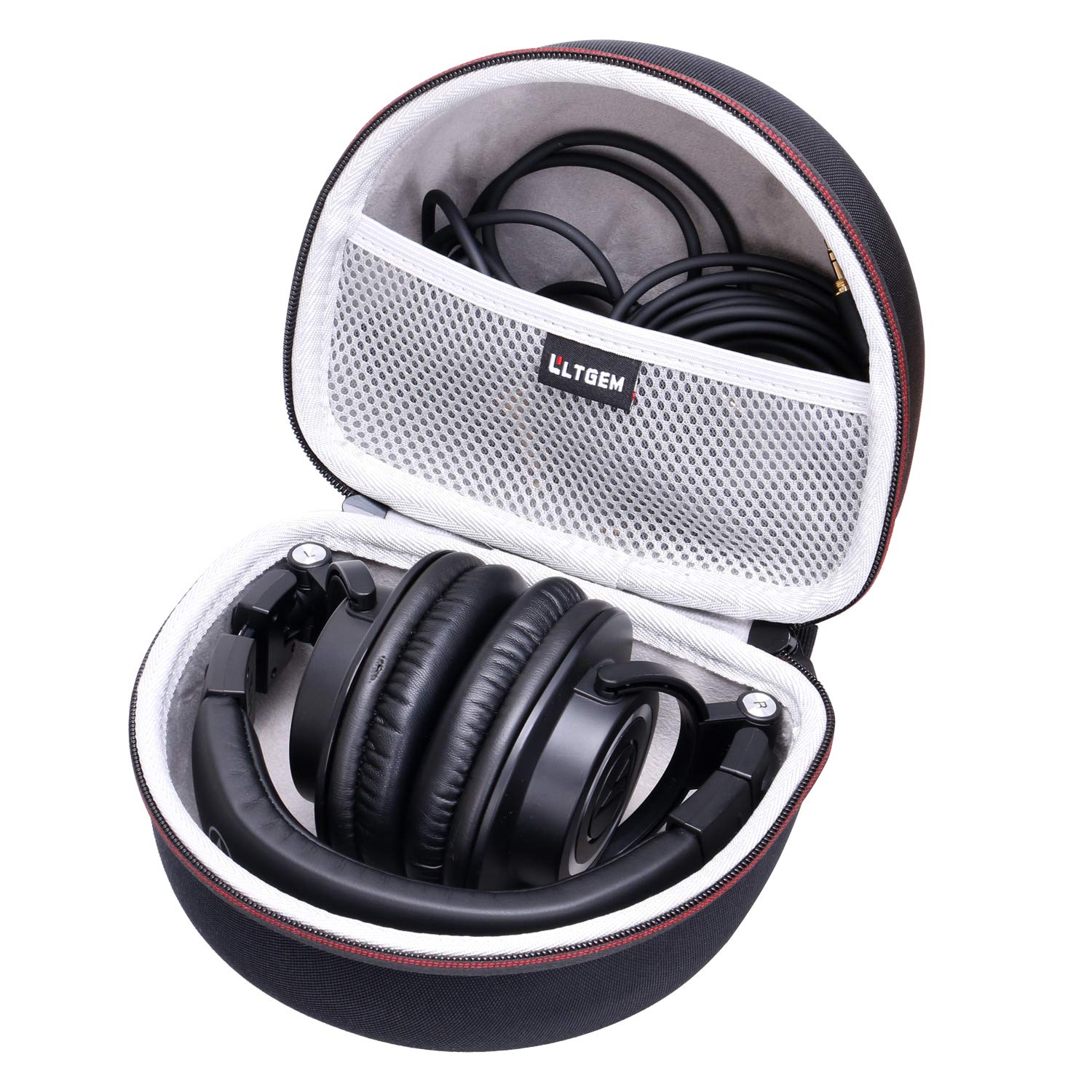 LTGEM EVA Hard Carrying Case for Audio-Technica ATH-M20X/M20xBT/M30x/M40x/M50X/M50xBT2/M60X/M70X Professional Studio Monitor Headphones