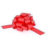 Big Red Bow for Car - 28 Giant Fluffy Loops for Your Large Gift Decoration, Perfect Shape Car Bow
