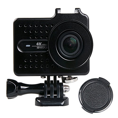 JINSER Xiaomi Yi 2 4k Action Camera Aluminum Protective Shockproof Frame Case Shell + UV Protector Lens Cap Cover for Xiaomi Yi 2 4K Accessories (Black)