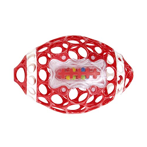 Book Cover Bright Starts Oball Grab & Rattle Football Baby, Red/White