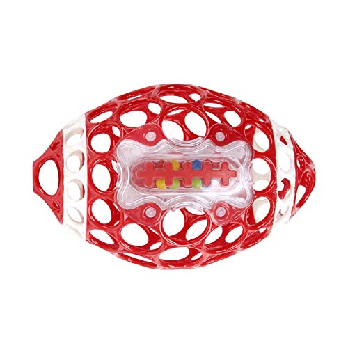 Bright Starts Oball Grab & Rattle Football Baby, Red/White