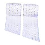 Hompie 1100pcs（550Pair Set）0.59'' Diameter Sticky Back Nylon Hook Dots, Loop Sticker with Waterproof Sticky Glue Fastener, 15mm Self Adhesive Dots,Round Pads for DIY,Home,School,Office-White