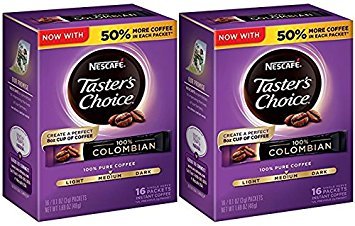 Book Cover Nescafe Taster's Choice Instant Coffee Columbian, 16-Count Sticks (2 Pack)