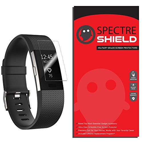 Spectre Shield (8 Pack) Screen Protector for Fitbit Charge 2 Accessory Fitbit Charge 2 Case Friendly Full Coverage Clear Film