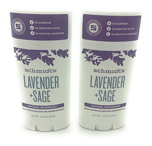 Schmidt's Deodorant, Lavender + Sage, (92 G), 3.25 Ounce, Pack of 2