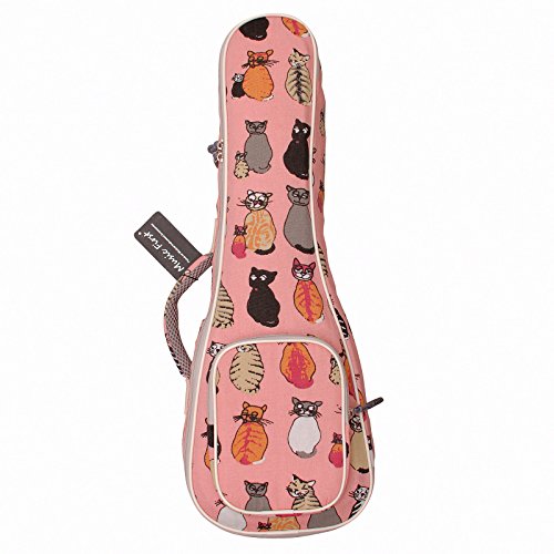 MUSIC FIRST Canvas 21“ Soprano "MISS CAT" ukulele case ukulele bag ukulele cover, Original Design