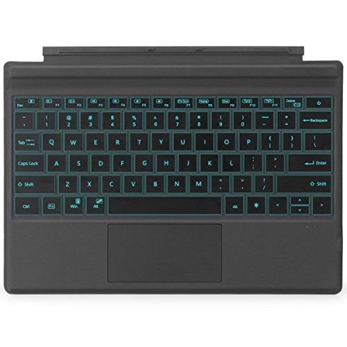 Microsoft Surface Pro 4 / Pro 3 / New Surface Pro 2017 Type Cover, Ultra-Slim Wireless Keyboard with Touchpad, 7-Color LED Backlit and Built-in Lithium Battery (11.68.53in)