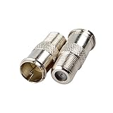 FolioGadgets F Type RG6 Coax Coaxial Cable Connector Adaptor, Male to Female - 10 Pack