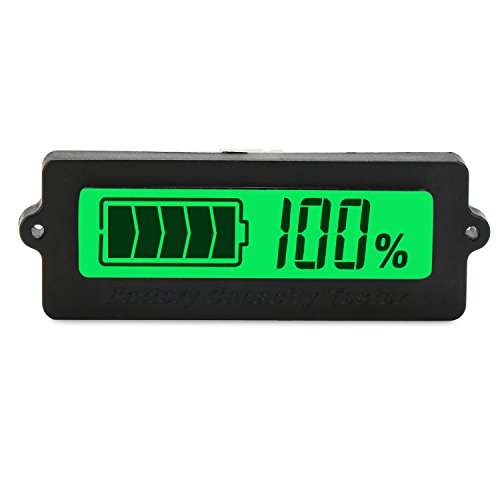 DROK 48V Battery Meter, DC 8-63V Lead Acid Battery Capacity Tester 12V 24V 36V 48 V LCD Digital Battery Monitor Panel Gauge, Lithium Battery Status Indicator for Universal Auto Car Vehicle