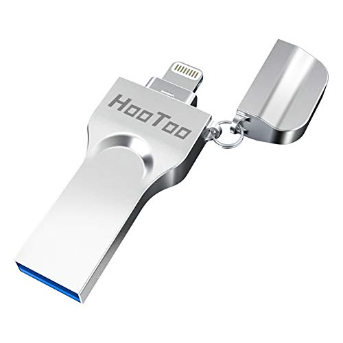 HooToo 128GB iPhone iPad Flash Drive USB 3.0 with MFi Certificated Connector, External Storage Memory Expansion for iOS Devices, Windows and Mac