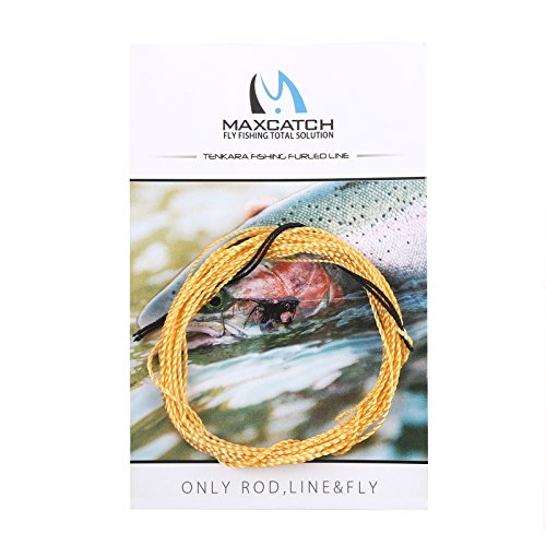 Book Cover M MAXIMUMCATCH Maxcatch Tenkara Tapered Fly Fishing Line Braided Furled Line 12/13ft (Gold, 12ft)
