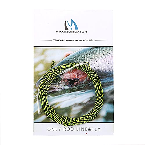 Maxcatch Tenkara Tapered Fly Fishing Line Braided Furled Line 12/13ft (Yellow&Black, 13ft)