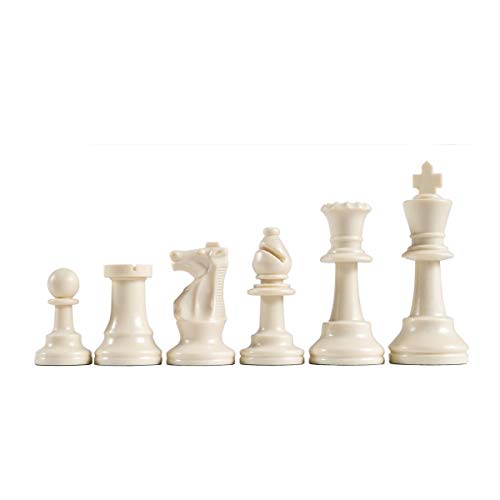 WE Games Color Bright Plastic Staunton Tournament Chessmen with 3.75 in. King - Half Set, White