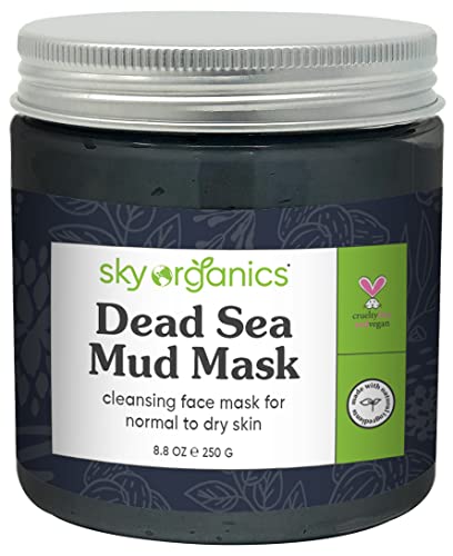 Book Cover Dead Sea Mud Mask by Sky Organics (8 oz) For Face, Acne, Oily Skin & Blackheads - Best Facial Pore Minimizer, Reducer & Pores Cleanser Treatment - Natural Body Mud For Younger Looking Skin