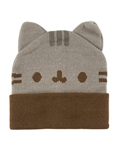 Book Cover Pusheen Beanie Hat with Ears,Gray,Standard