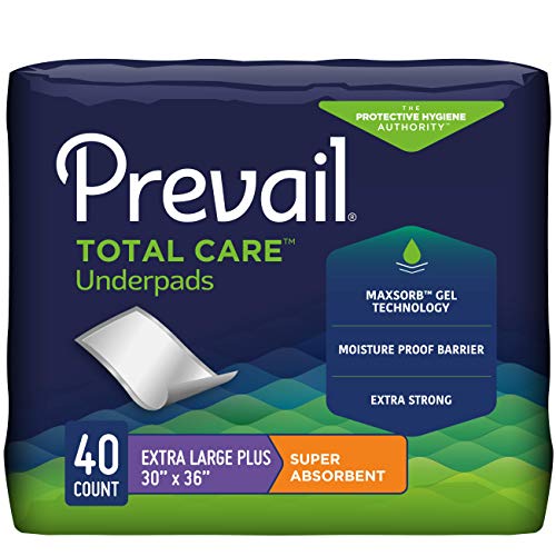 Prevail Proven | Incontinence Underpads | Super Absorbent | 30" X 36" | 10 Count (Pack of 4)