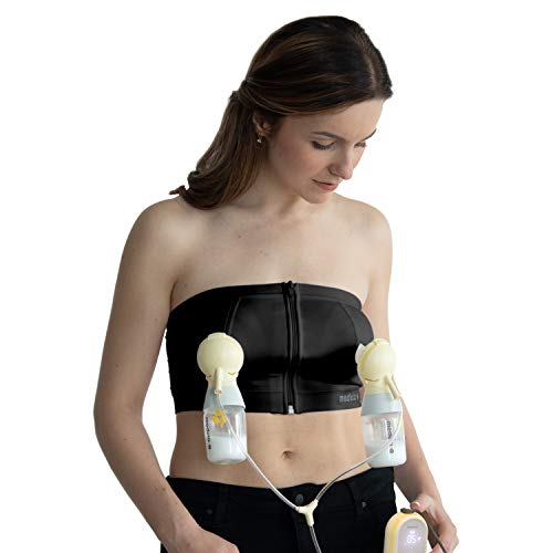 Medela Easy Expression Hands Free Pumping Bra, Black, Small, Comfortable & Adaptable with No-Slip Support for Multitasking Black Small
