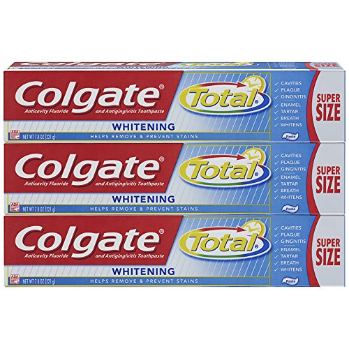 Book Cover Colgate Total Whitening Toothpaste - 7.8 Ounce (Pack of 3)