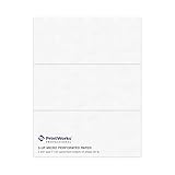 PrintWorks Professional 3 Part Perforated Paper 8.5” x 11” - Perfect for W-2, 1099, & Statement Use - Made in the USA - 500 Sheets - 20 lb - Printer Compatible - White (04120)