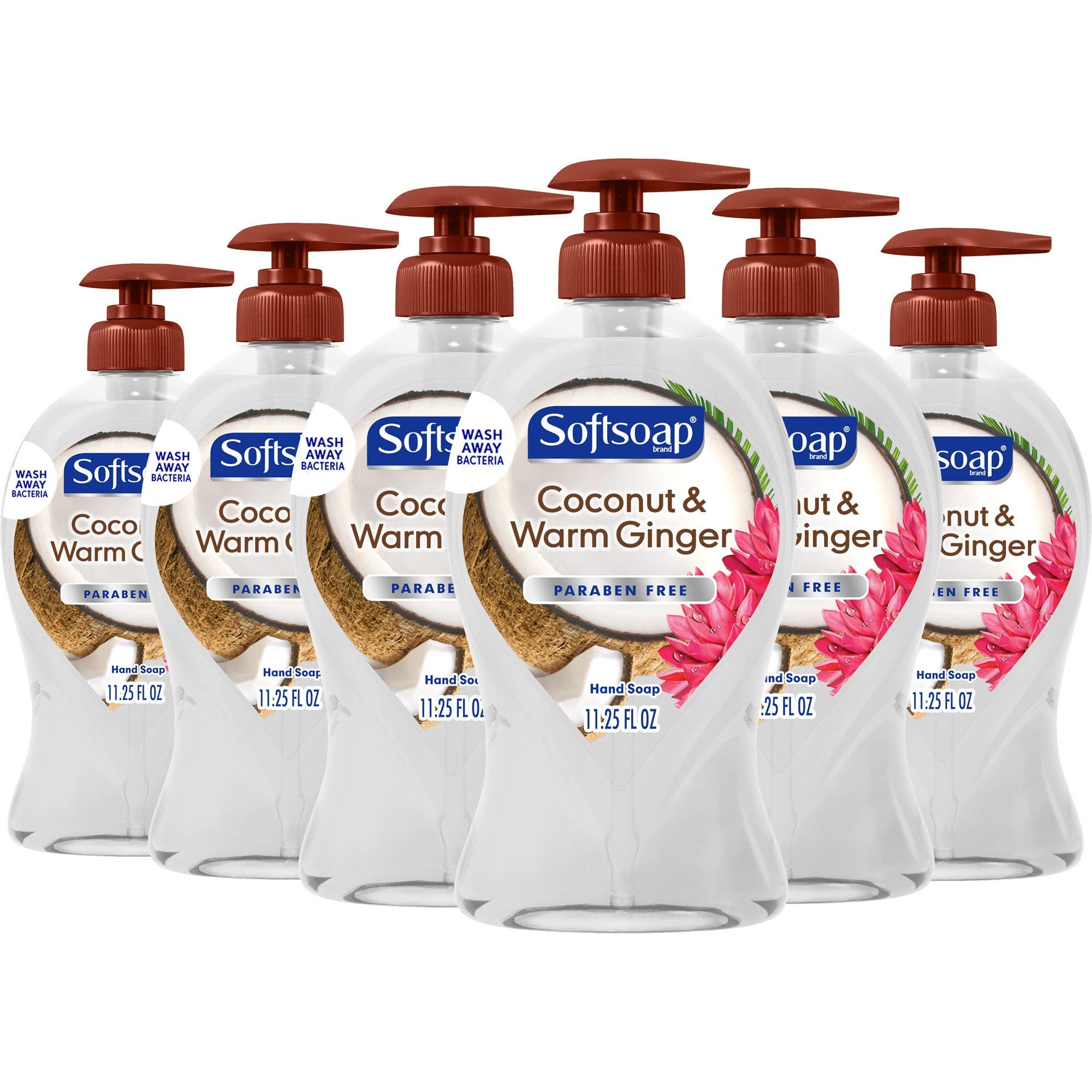 Book Cover Softsoap Liquid Hand Soap, Coconut and Warm Ginger - 11.25 Fl Oz (Pack of 6)