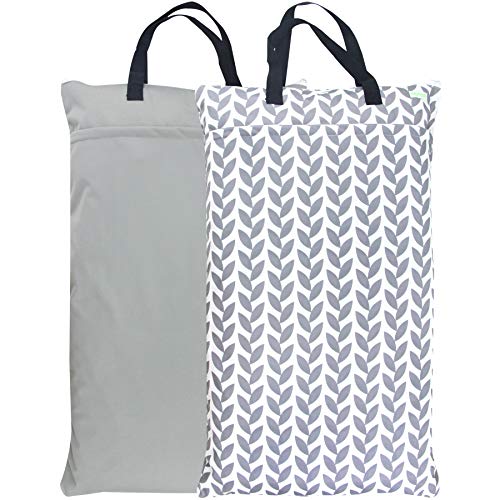 wegreeco Reusable Hanging Wet Dry Cloth Diaper Bag (Jade, Camellia)
