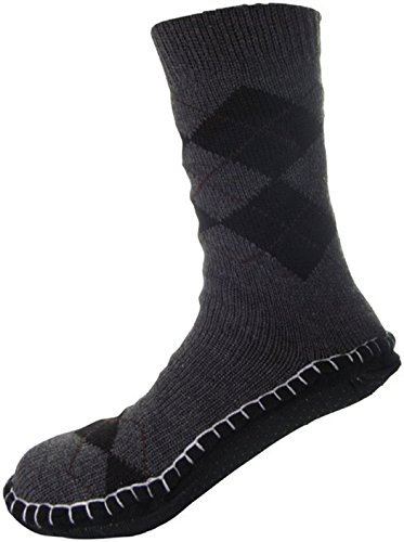 BW Men Knitted Thicken Warm Home Slipper Socks With with Rubber Non Slip Sole