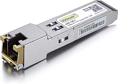 1.25G SFP-T, 1000BASE-T Copper SFP, SFP to RJ45 SFP, Compatible with Ubiquiti UF-RJ45-1G, Mikrotik, D-Link, Supermicro, Netgear and More.