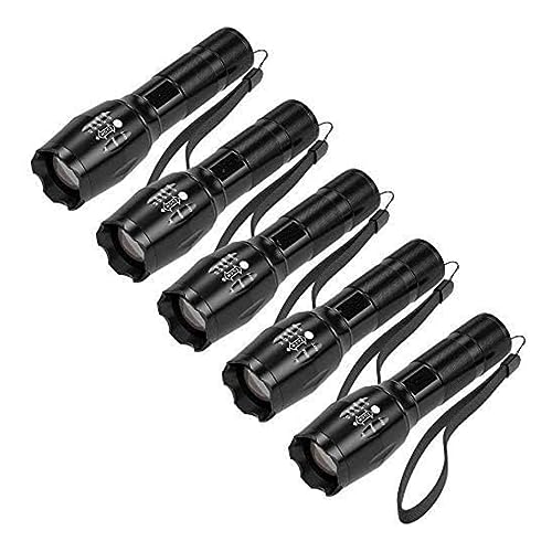 Book Cover MODOAO LED Flashlights High Lumens 1500LM Waterproof Tactical Flashlight with 5 Light Modes for Hiking, Camping, Emergency Outdoor Use (5 Pack)