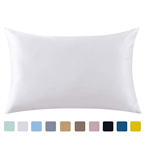 Book Cover ZIMASILK 100% Mulberry Silk Pillowcase for Hair and Skin,Both Side 19 Momme Silk, 1pc (Queen 20''x30'', Ivory)