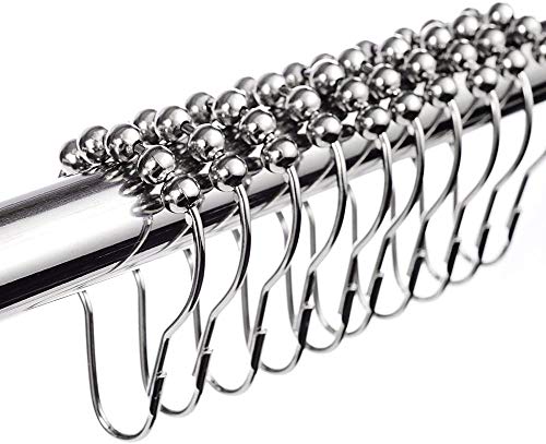 BeGrit Metal Shower Curtain Hooks Rings for Bathroom Shower Rod 18-Pack