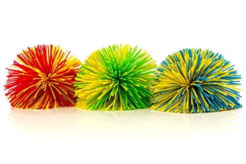 The Original 3 Pack Monkey Stringy Balls - Squeeze and Fidget Toys for Kids and Adults with ADHD and Autism - BPA/Phthalate/Latex-Free (3 Color Designs)