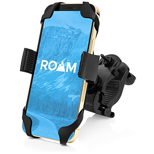 Roam Universal Premium Bike Phone Mount for Motorcycle - Bike Handlebars, Adjustable, Fits iPhone 7 | 7 Plus, 8 | 8 Plus, iPhone 6s | 6s Plus, Galaxy S7, S6, S5, Holds Phones Up to 3.5" Wide