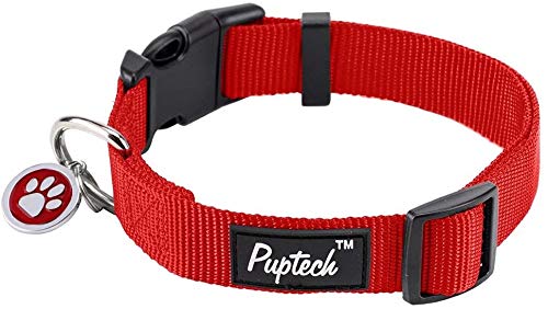 Nylon Puppy Adjustable Collars for Small Dogs with ID Tag XS 7.5"-10.2" PUPTECK