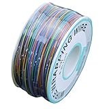 URBEST 305M White PCB Solder PVC Coated Tin Plated Copper Wire Wire-Wrapping 30AWG 105 Celsius Cable Roll (8 Colors)