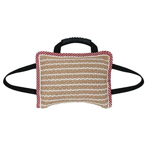 HBuir 3 Handles Dog Training Jute Bite Tug Pillow,Large