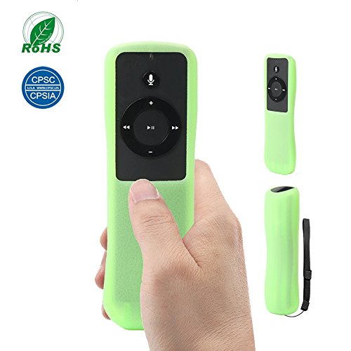 Book Cover SIKAI Silicone Case for Echo, Echo Dot, Echo Plus, Echo Show and Echo Spot Remote Shockproof Protective Cover for Amazon Echo Alexa Voice Remote Anti-Lost with Remote Loop (Glow in Dark Green)