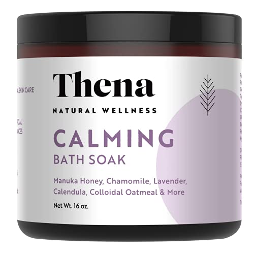 Organic Calming Bath Therapy 25-in-1 100% Natural Intense Hydrating Manuka Honey Calendula Finely Milled Colloidal Oatmeal Dead Sea Salt Lavender Oil Best Natural Eczema Treatment Babies Adults