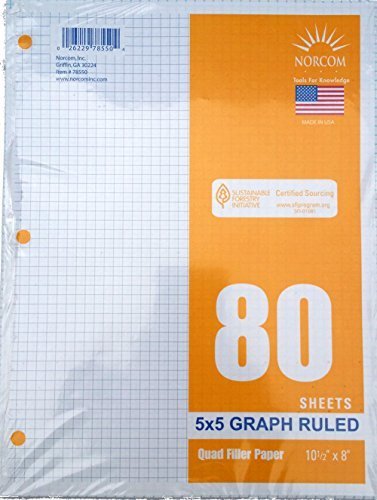 Book Cover Graph Filler Paper 5x5 Ruled