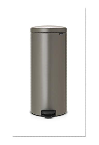 Brabantia 114441 Poubelle à Pédale Newicon avec Seau en Plastique, 30 L - Platinum