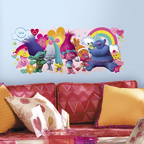 Book Cover RoomMates Trolls Movie Peel And Stick Giant Wall Decals,Multicolor