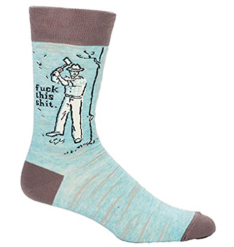 Blue Q Men's Novelty Crew Socks" Fuck This Shit"(Men's Shoe Size 7-12)