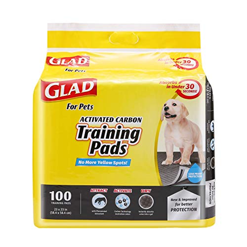 Book Cover Glad for Pets Black Charcoal Puppy Pads | Puppy Potty Training Pads That ABSORB & NEUTRALIZE Urine Instantly | New & Improved Quality Dog Training Pads, 100 count
