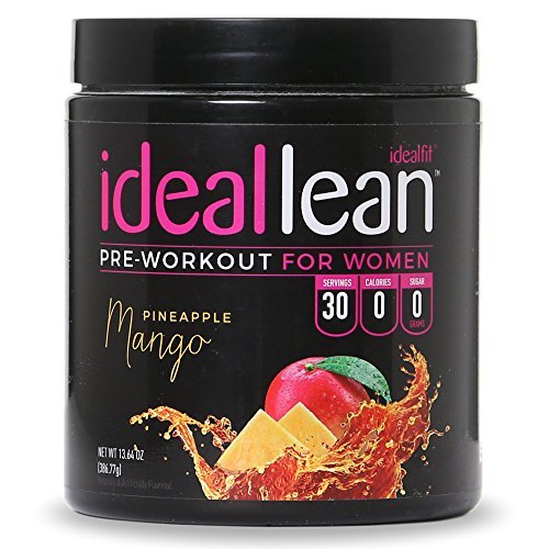 IdealLean, Best Pre Workout for Women - Energy Boost, Increase Training Intensity, Mental Focus, & Results, Beta-Alanine, Low Calorie & Healthy, 30 - Servings (Pineapple Mango)