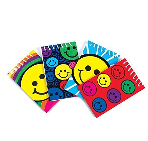 Just4Fun 2 Dozen (24) SMILEY FACE Mini Spiral NOTEBOOKS SMILE Emoticon Emoji Party FAVORS Classroom TEACHER Rewards