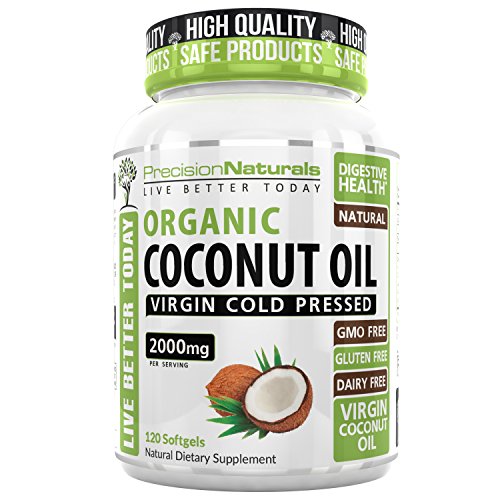 Precision Naturals Organic Coconut Oil Capsules 2000mg 120 Count